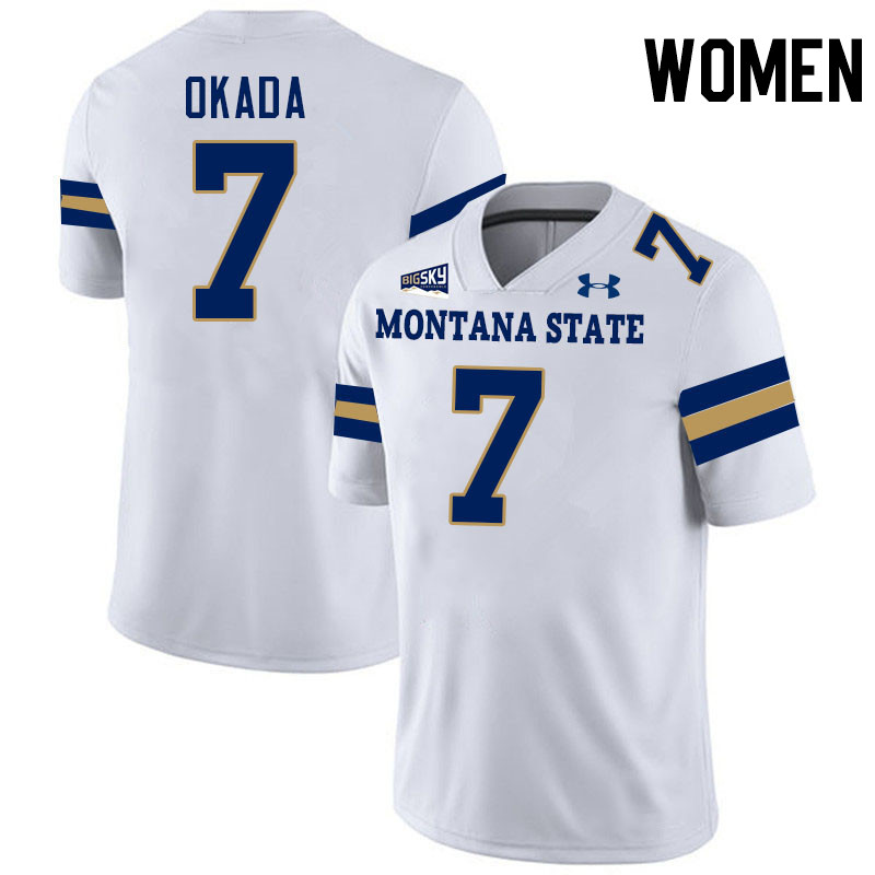 Women #7 Ty Okada Montana State Bobcats Jerseys Football Stitched-White